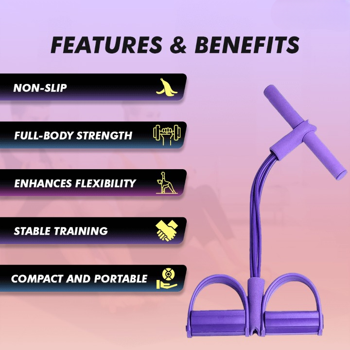 Resistance Trainer Reinforced Latex Bands & Non-Slip Pedals