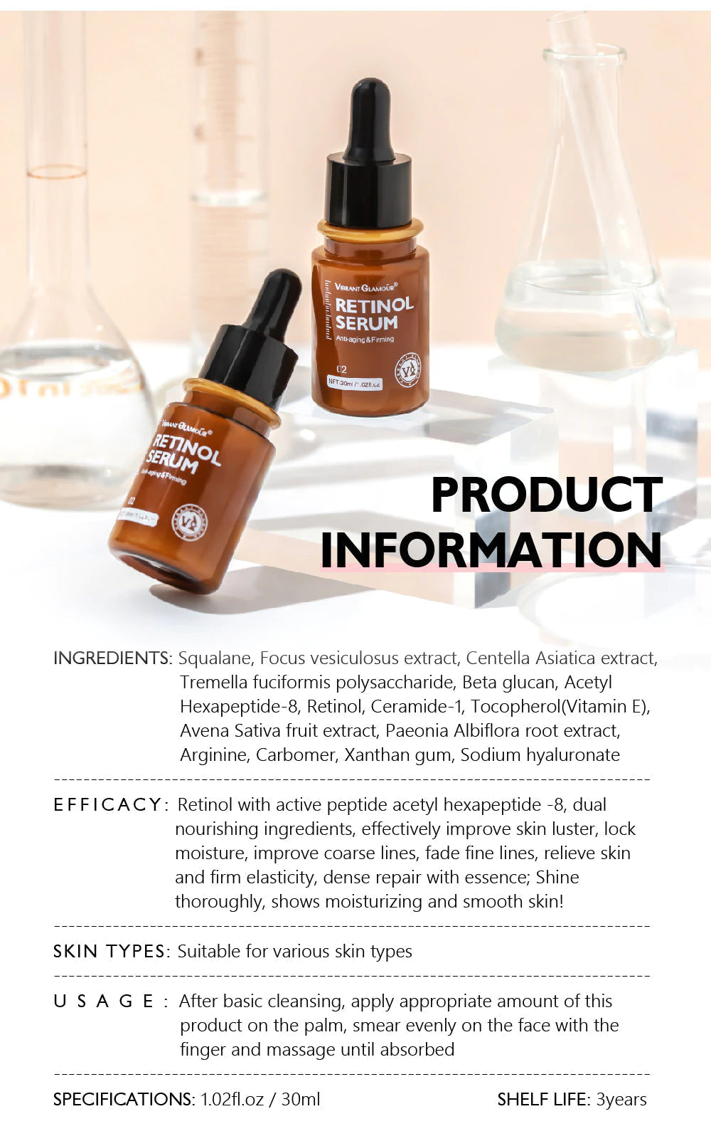 Retinol Serum Anti-Aging Hydrating For Sensitive Skin