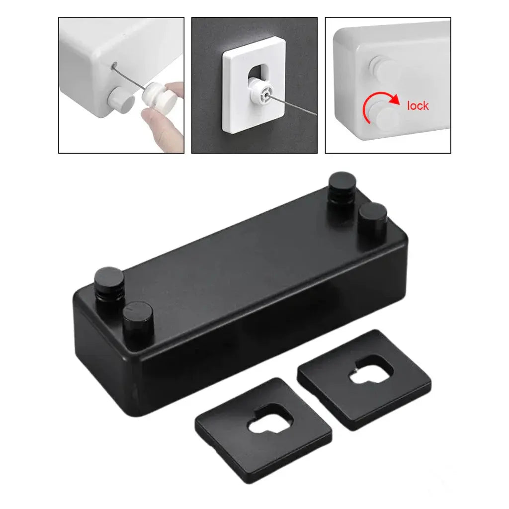 Retractable Clothesline 13 Ft Rustproof Rope & Mounting Kit