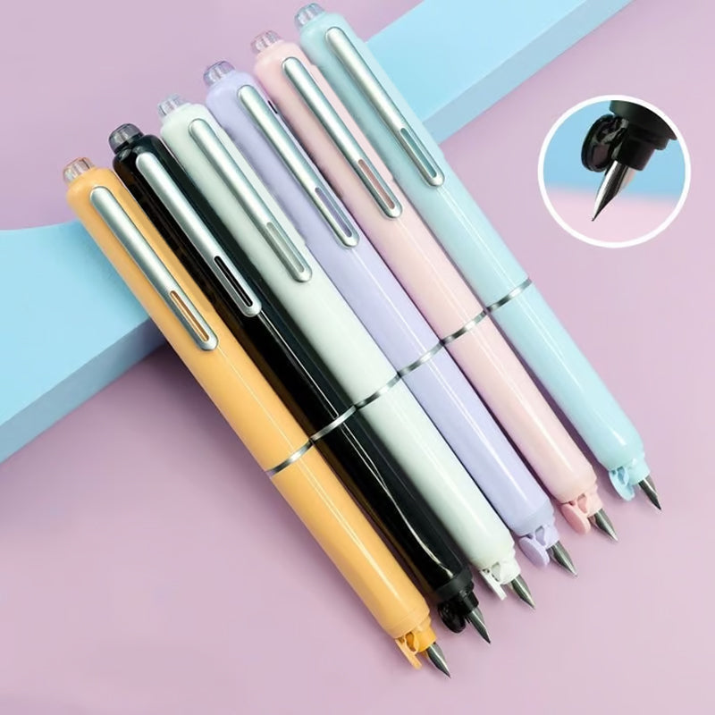 Retractable Pen Smooth Ink Flow Stainless Steel Tip