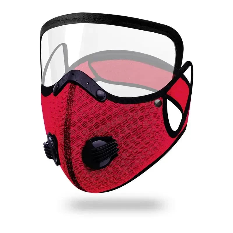 Reusable Dust Mask Detachable Activated Carbon Filter Clear Visor