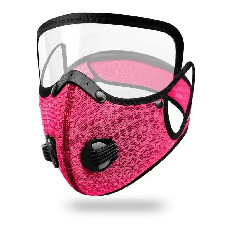 Reusable Dust Mask Detachable Activated Carbon Filter Clear Visor
