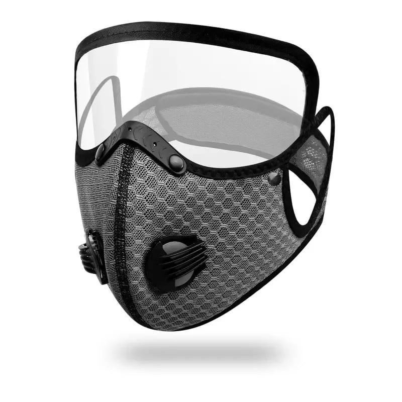 Reusable Dust Mask Detachable Activated Carbon Filter Clear Visor