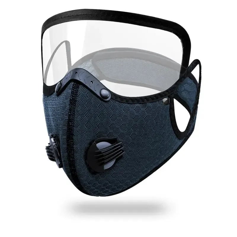 Reusable Dust Mask Detachable Activated Carbon Filter Clear Visor