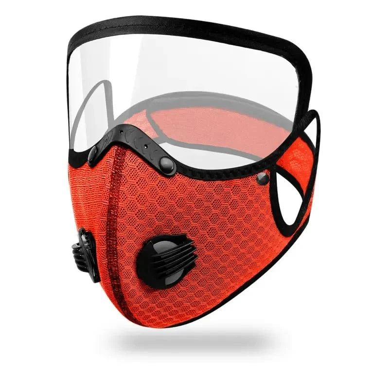 Reusable Dust Mask Detachable Activated Carbon Filter Clear Visor