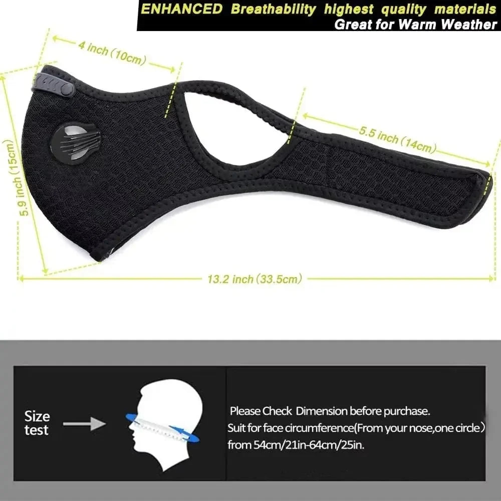 Reusable Dust Mask Detachable Activated Carbon Filter Clear Visor