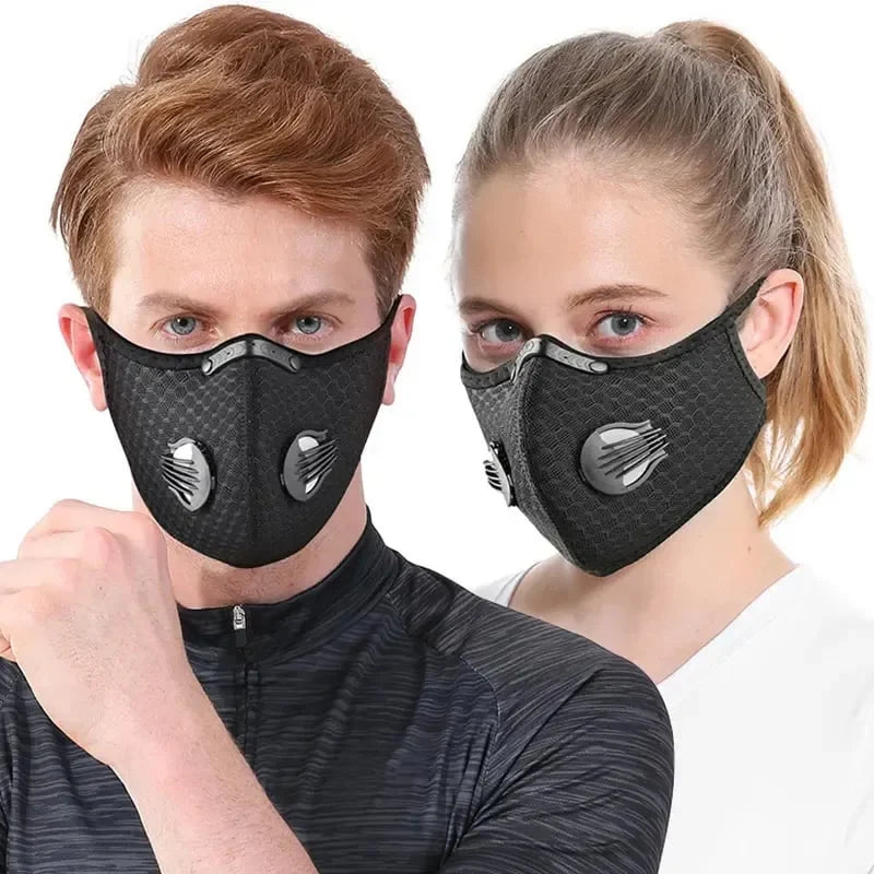 Reusable Dust Mask Detachable Activated Carbon Filter Clear Visor