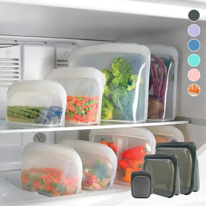 Reusable Food Storage Bags Platinum Silicone Airtight
