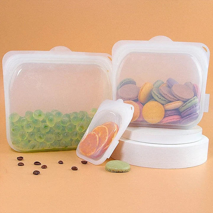 Reusable Food Storage Bags Platinum Silicone Airtight