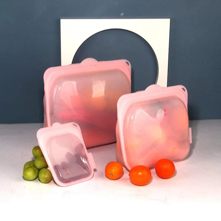 Reusable Food Storage Bags Platinum Silicone Airtight