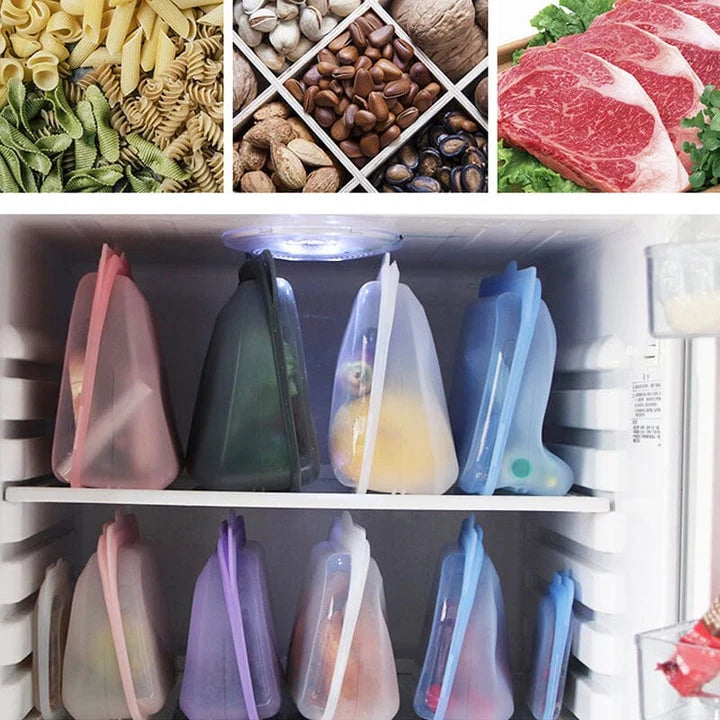 Reusable Food Storage Bags Platinum Silicone Airtight