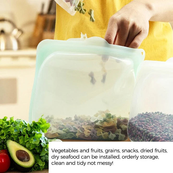 Reusable Food Storage Bags Platinum Silicone Airtight