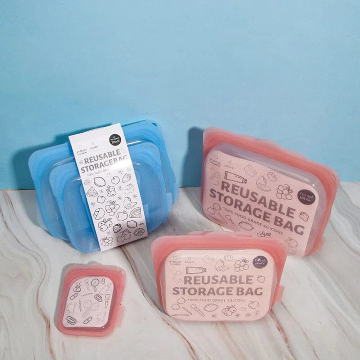 Reusable Food Storage Bags Platinum Silicone Airtight