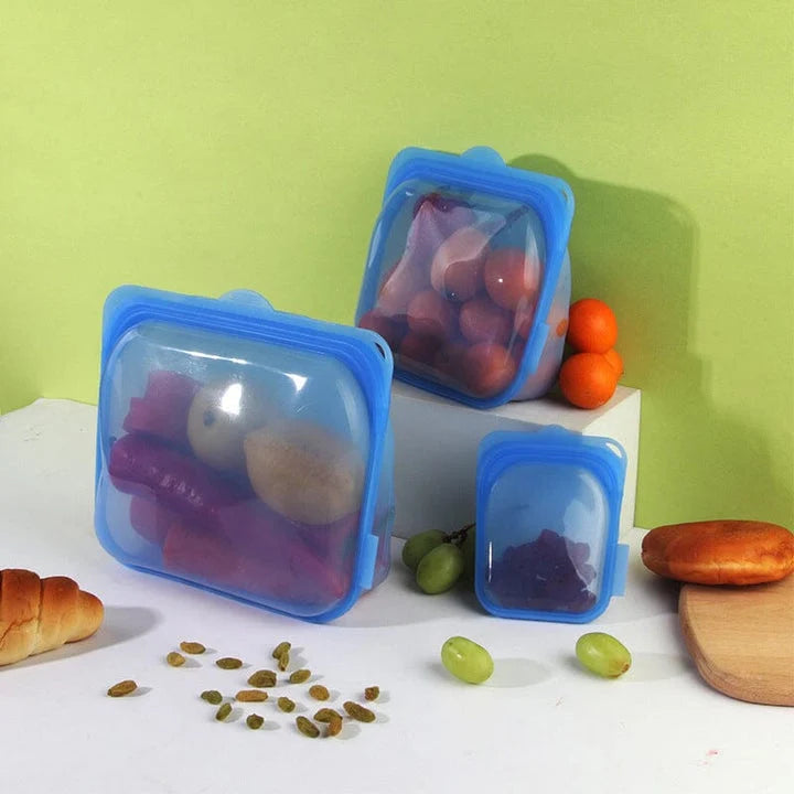 Reusable Food Storage Bags Platinum Silicone Airtight