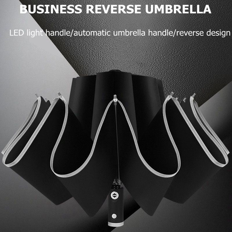 Reverse Umbrella Reflective Stripes & Automatic Open-Close
