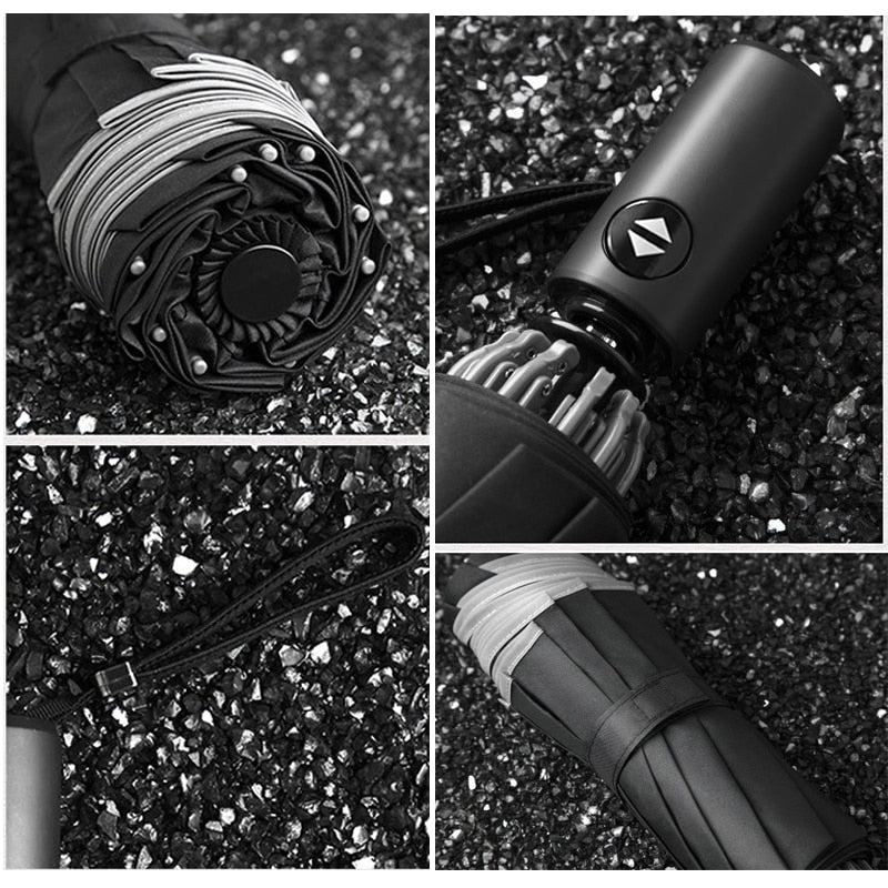 Reverse Umbrella Reflective Stripes & Automatic Open-Close