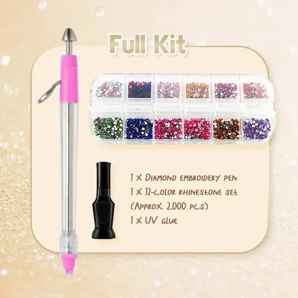Rhinestone Applicator Set Ergonomic Pen 2,000 Stones