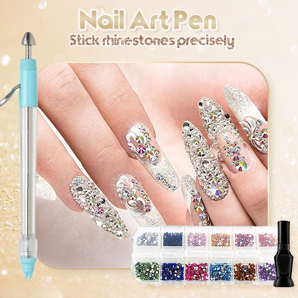 Rhinestone Applicator Set Ergonomic Pen 2,000 Stones