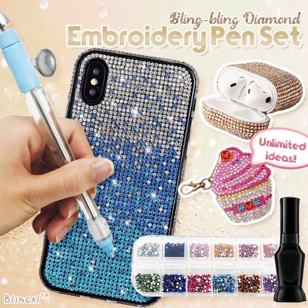 Rhinestone Applicator Set Ergonomic Pen 2,000 Stones