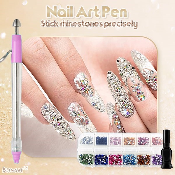 Rhinestone Applicator Set Ergonomic Pen 2,000 Stones