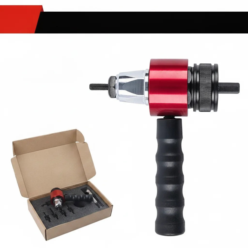 Rivet Nut Adapter 5-Mandrel Quick-Change Aluminum & Rubber Grip