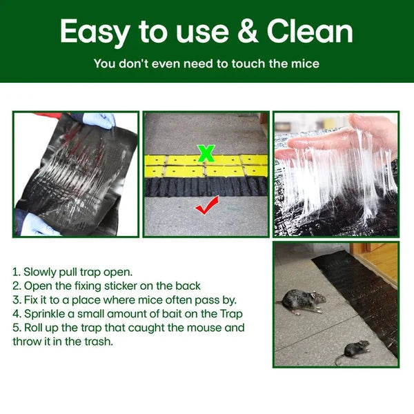 Rodent Glue Trap Extra-Strong Adhesive Double-Sided Waterproof