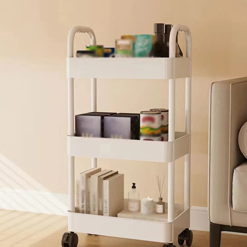 Rolling Organizer Cart 9.8 Inch Multi-Tier Locking Swivel Wheels