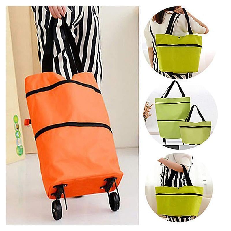 Rolling Shopping Bag Expandable Waterproof Oxford Wheels
