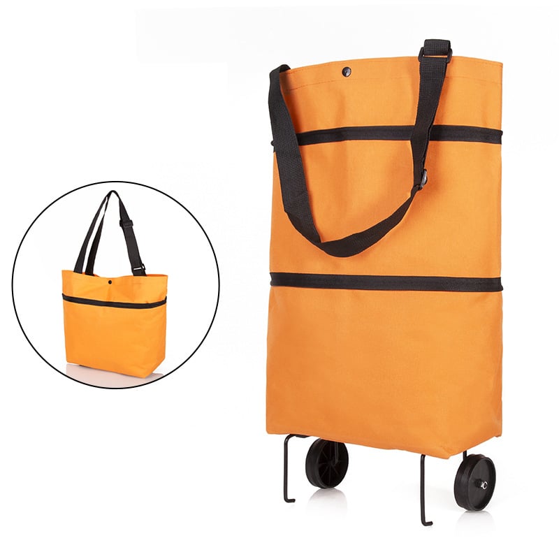 Rolling Shopping Bag Expandable Waterproof Oxford Wheels