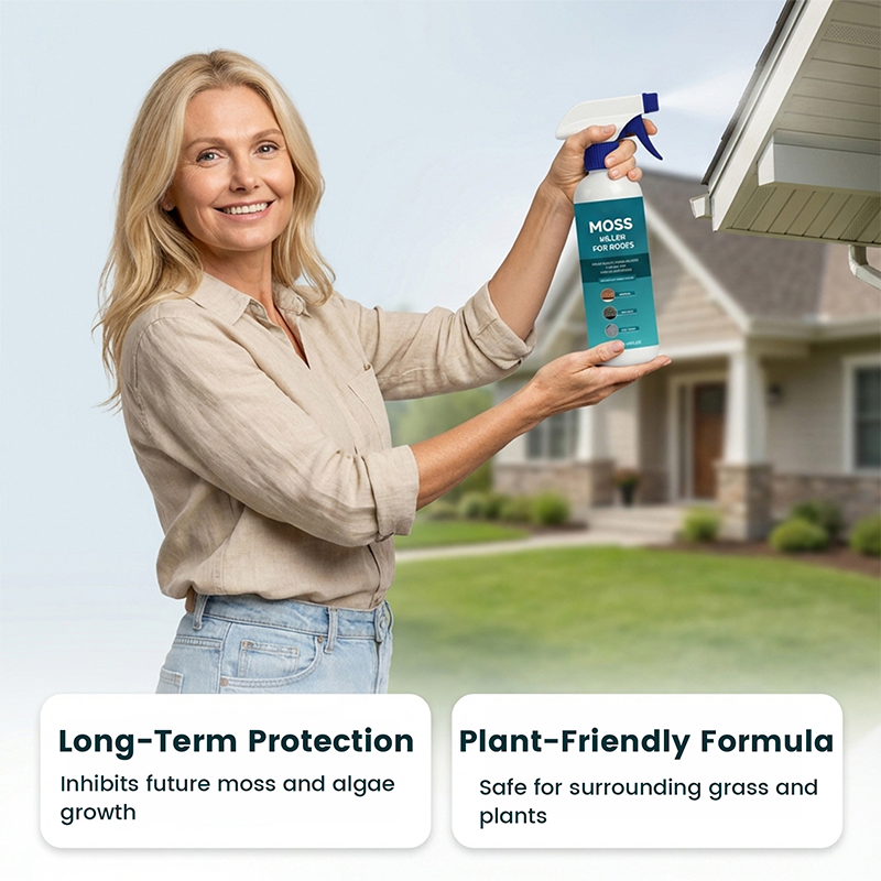 Roof Cleaner Spray Moss & Algae Remover Long-Lasting Protection