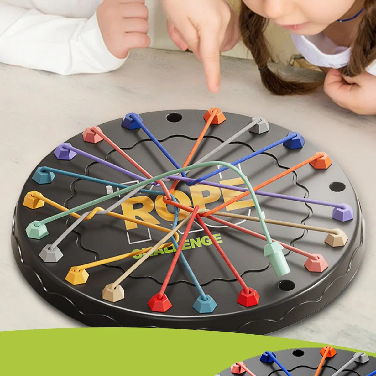 Rope Puzzle Game Durable Plastic Board & Elastic Ropes