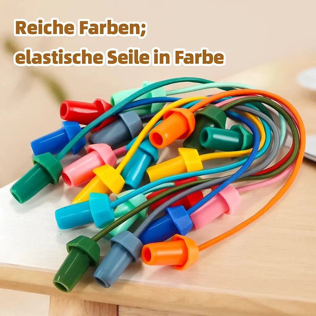 Rope Puzzle Game Durable Plastic Board & Elastic Ropes