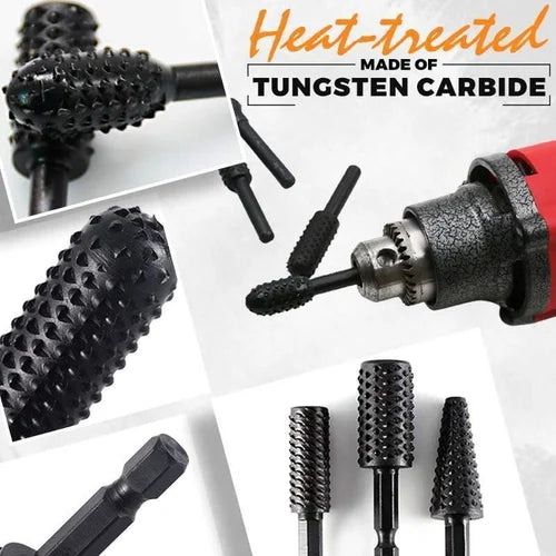 Rotary Burr Set Tungsten Carbide Fits Common Chucks