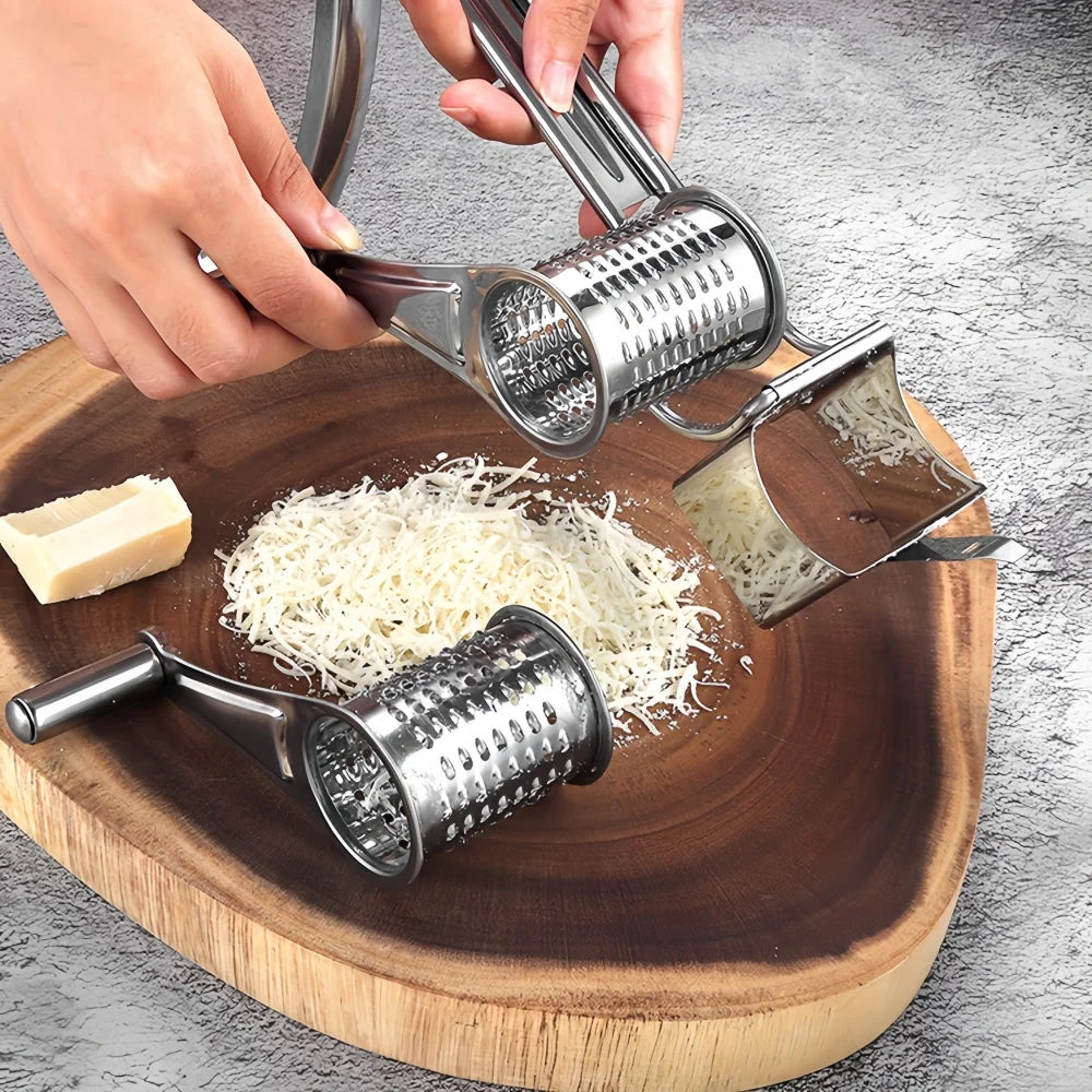 Rotary Grater Stainless Steel Hand Crank Compact