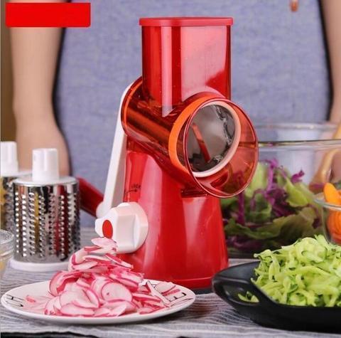 Rotary Vegetable Slicer 3 Stainless Steel Drums Suction Cup