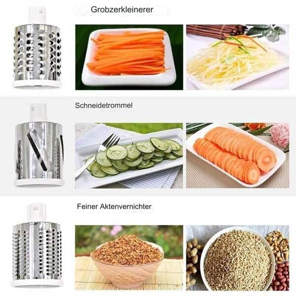 Rotary Vegetable Slicer 3 Stainless Steel Drums Suction Cup