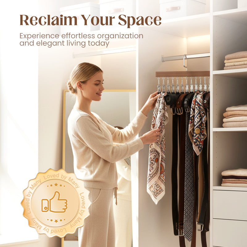 Rotating Hanger Solid Wood 360 Degree Rotation Non-Slip Clips