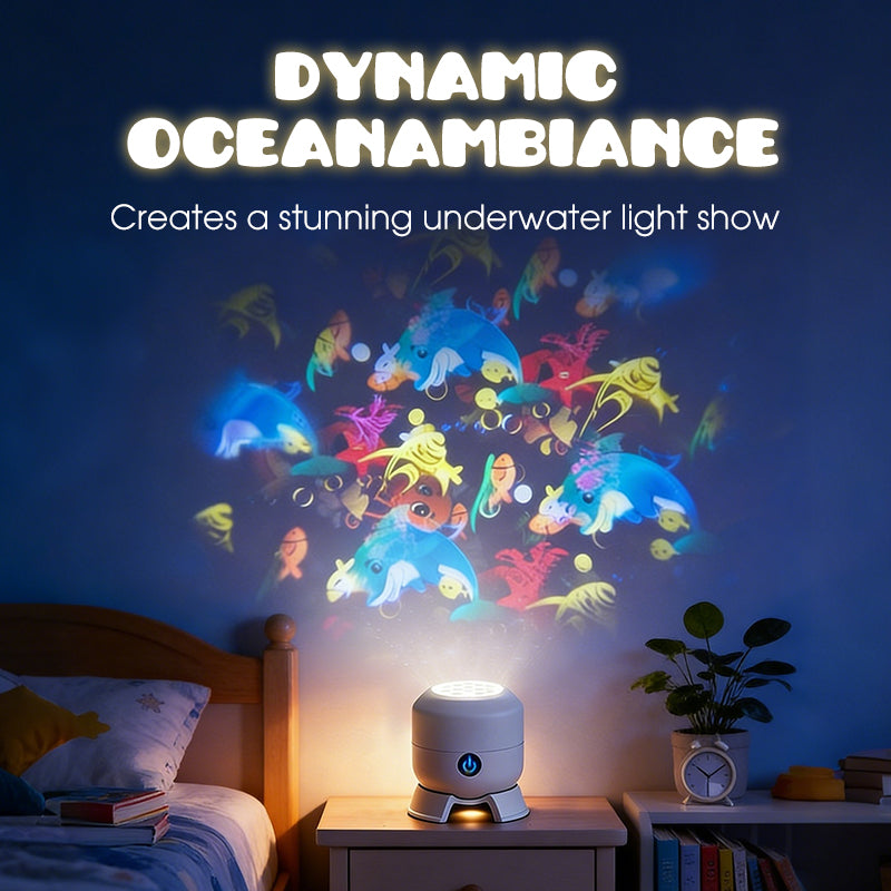 Rotating LED Projector Ocean Snowflake Christmas Rechargeable USB