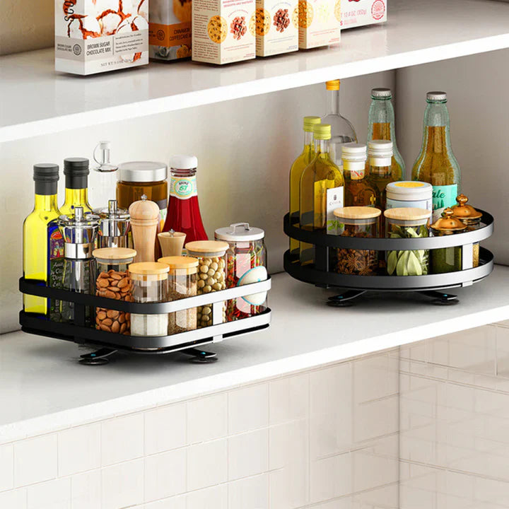 Rotating Spice Rack 360° Rotation Adjustable Tiers