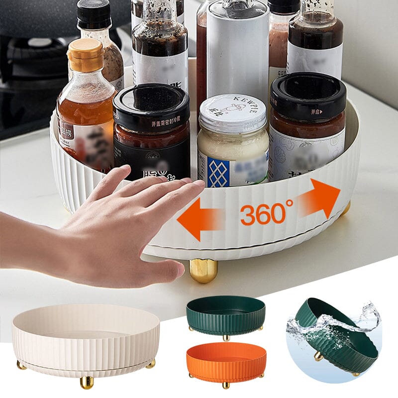 Rotating Spice Rack 360° Rotation Raised Edge & Removable Base