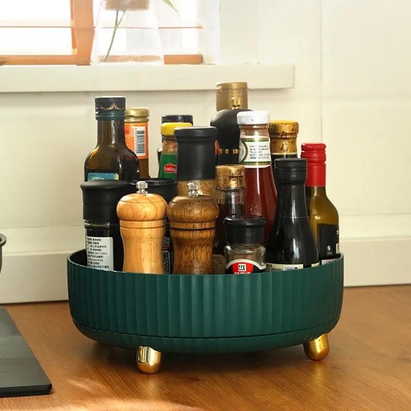 Rotating Storage Tray 360° Rotation Space-Saving Easy-Clean