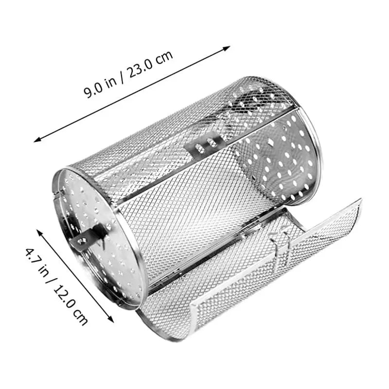 Rotisserie Basket Stainless Steel 360-Degree Side Opening