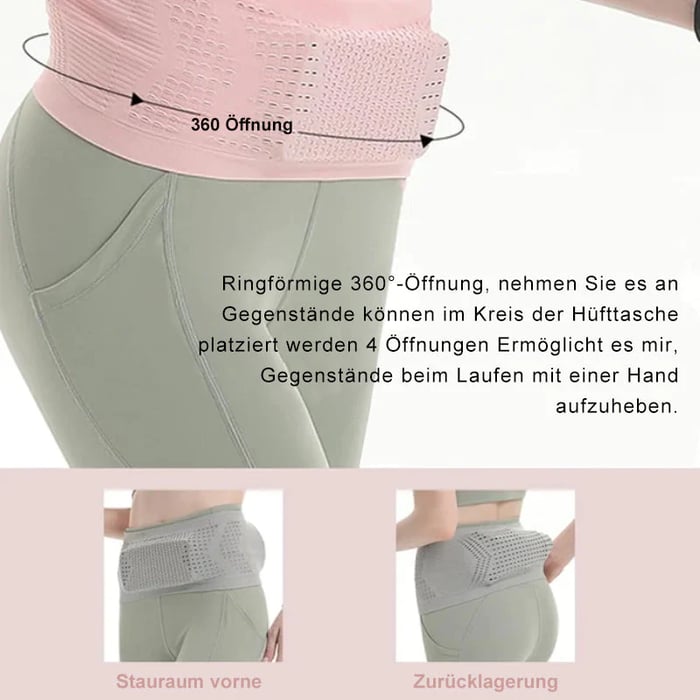 Running Belt No-Bounce Ultra-Elastic Four Pockets