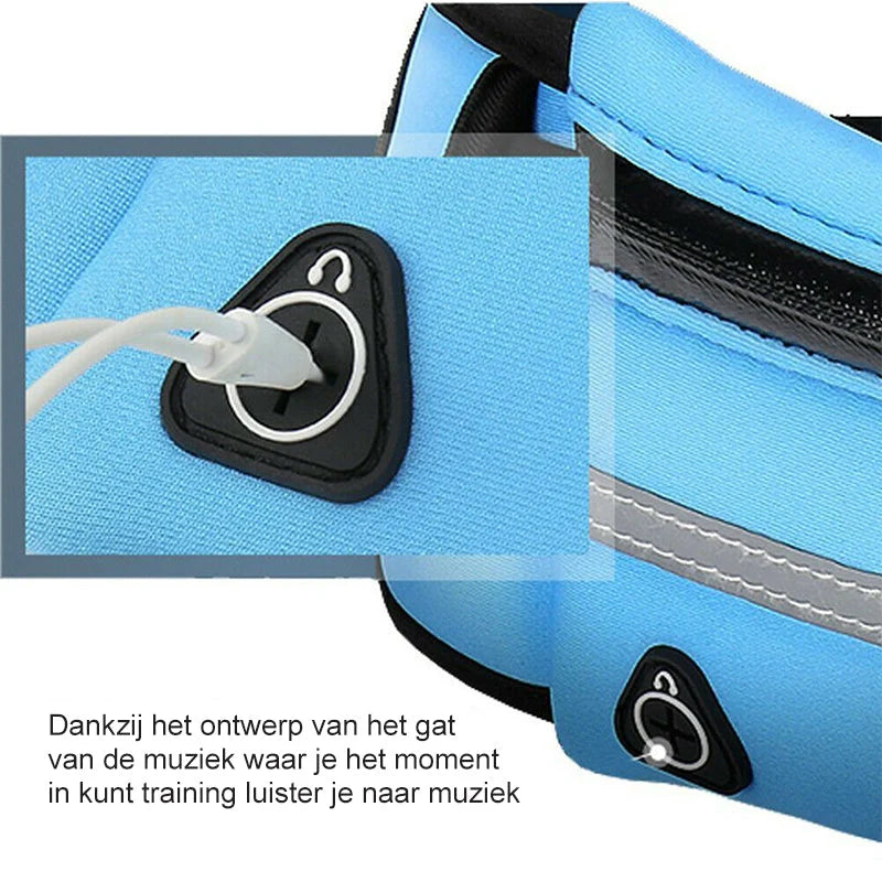 Running Belt Water-Repellent Lycra Sealed Zipper & Non-Slip Fit