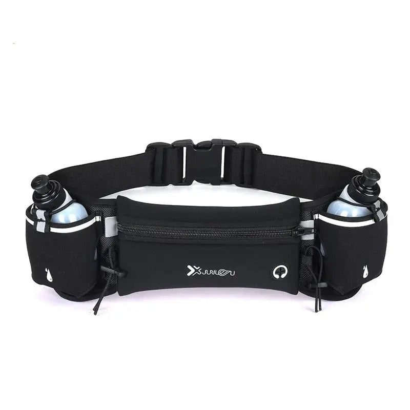 Running Belt Water-Repellent Neoprene Zipper Pocket Two Bottles Included
