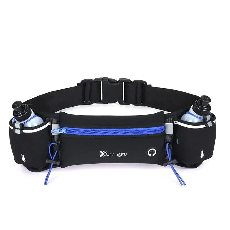 Running Belt Water-Repellent Neoprene Zipper Pocket Two Bottles Included