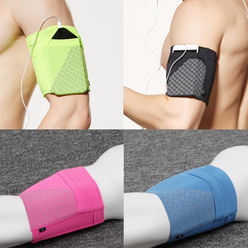 Running Wristband Reflective Phone Pocket Breathable Polyester