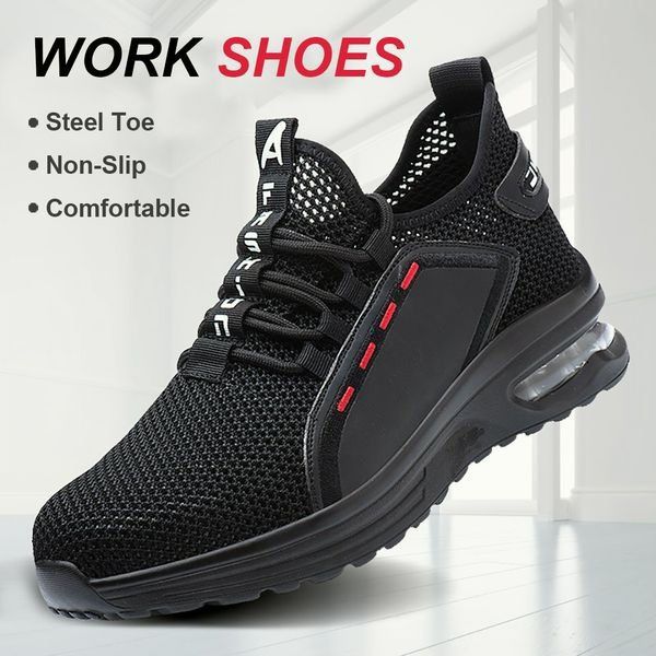 Safety Shoes Steel Toe Breathable Mesh Slip-Resistant