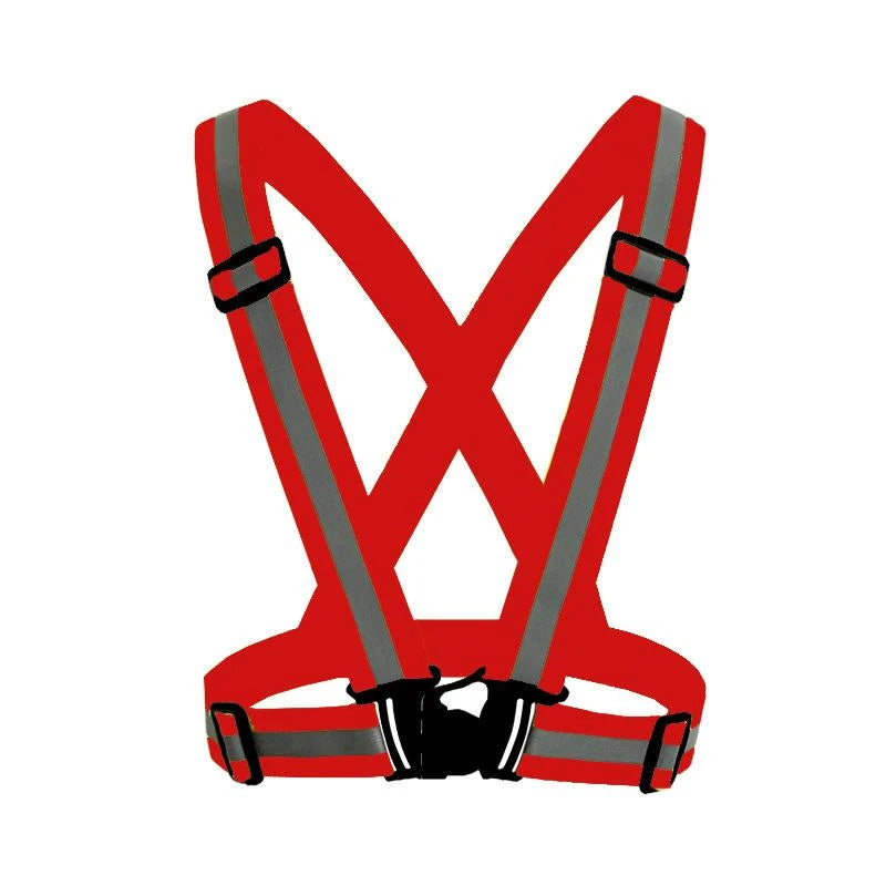 Safety Vest Reflective Stripes Snap Closure & Adjustable Straps