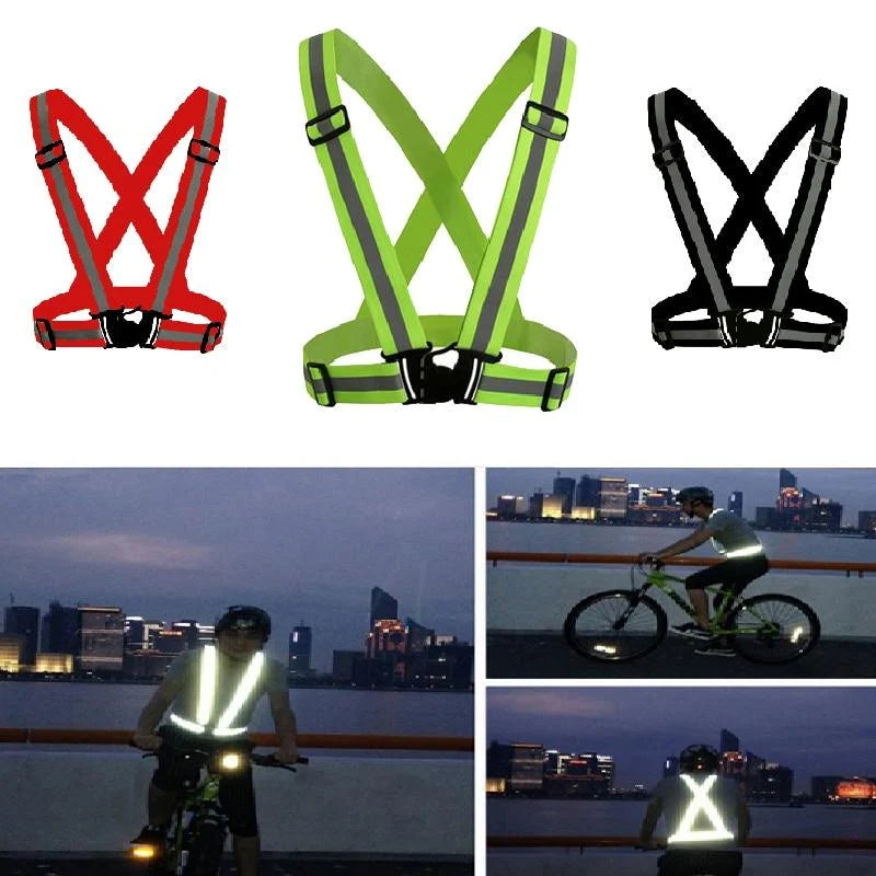 Safety Vest Reflective Stripes Snap Closure & Adjustable Straps